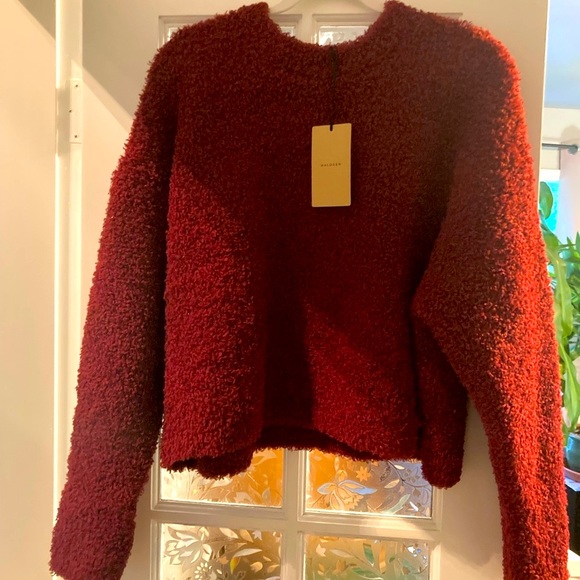 Halogen Tops - Nordstrom Halogen bouclé sweater in red pomegranate. Trendy cropped hem. Sz L